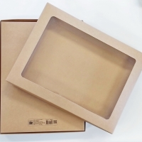 Kraft Box with clear window lid